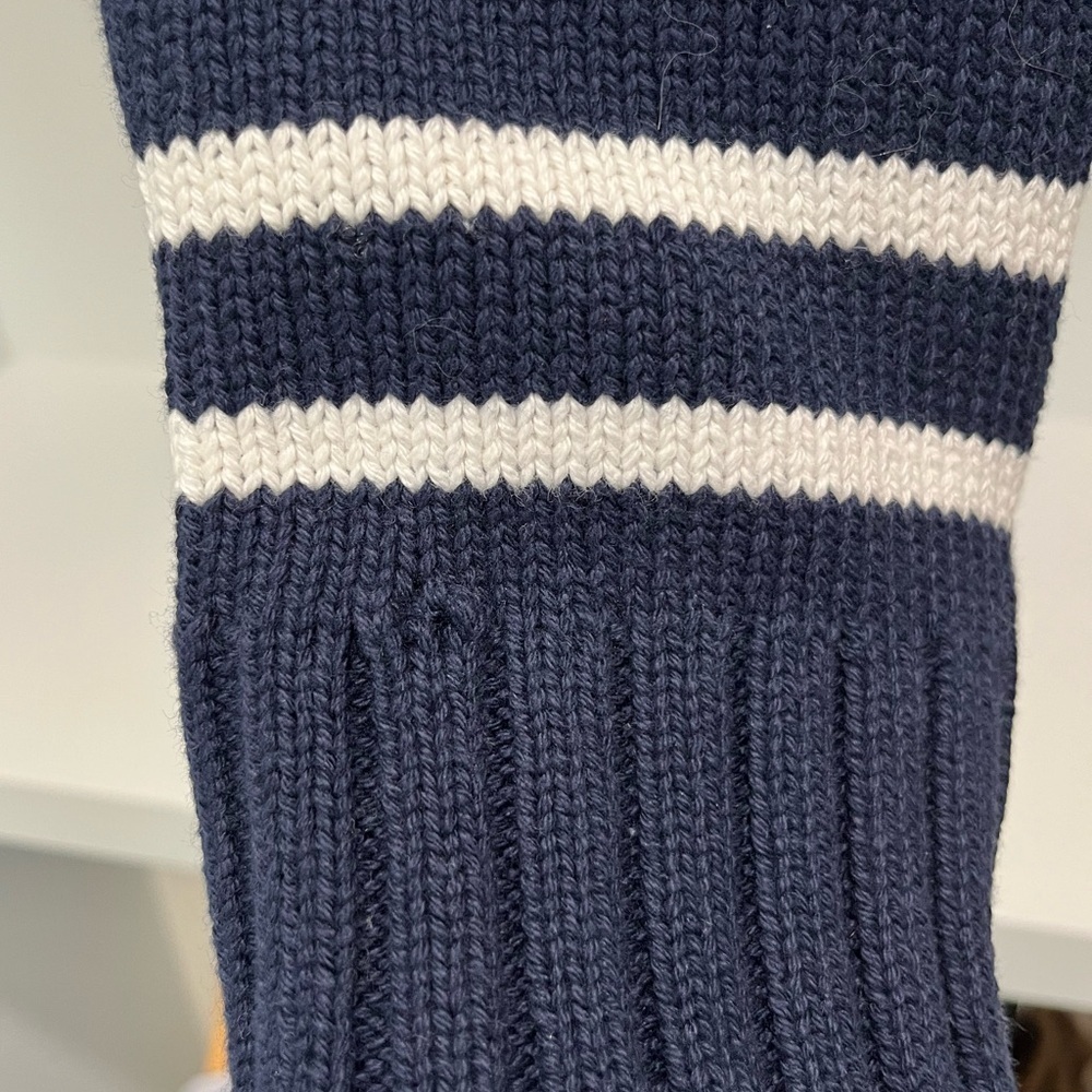 J crew Cotton turtleneck knit sweater in navy ivory stripe NEW size XS - Picture 11 of 11